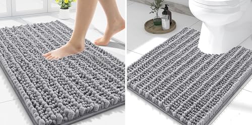 Smiry Bathroom Rugs Mat Set 2 Piece, 30X20+U-Shaped 24x20, Extra Soft