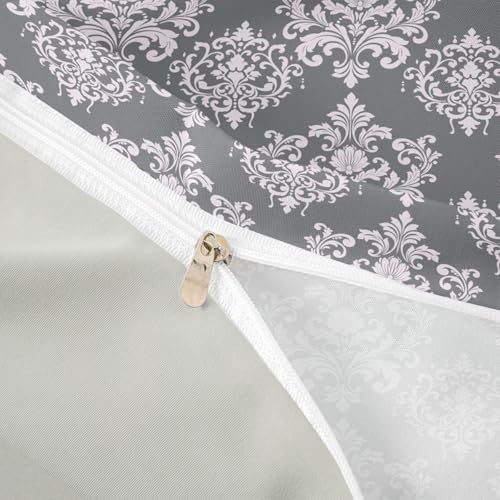 jejeloiu Vintage Damask Duvet Cover Full Size Bohemian Damask Print