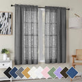 Simplebrand Grey Semi Sheer Curtains 63 Inch Length 2 Panels, Light