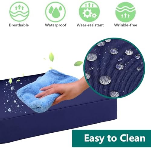 Oslimea Outdoor Cushion Covers Replacement 20x20x2 inch, Blue, 4 Pack