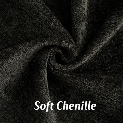 FUTEI Pack of 2 Chenille Soft Throw Pillow Covers 18x18 Inch, Black