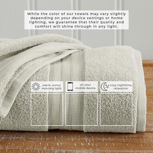 Great Bay Home 100% Cotton 4 Pack Bath Towel Set - Absorbent