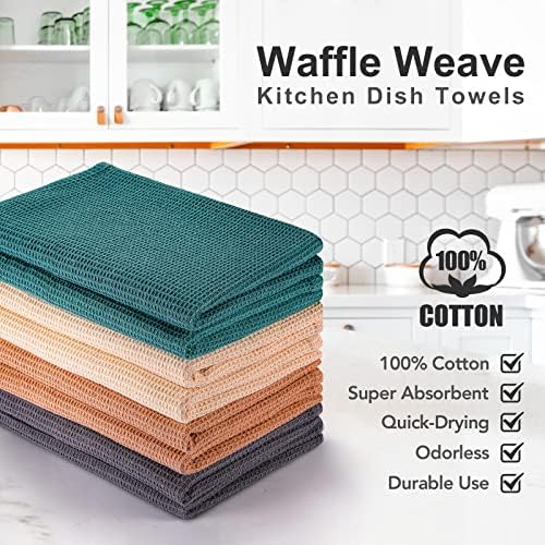 PY HOME & SPORTS 8 Pack Cotton Waffle Weave Kitchen Towels 17 x 25
