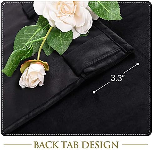 StangH Black Velvet Blackout Curtains 120 Inches for Sliding Door