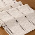 Ivory Boho Table Runner Farmhouse Macrame Woven Table Runner 12x60