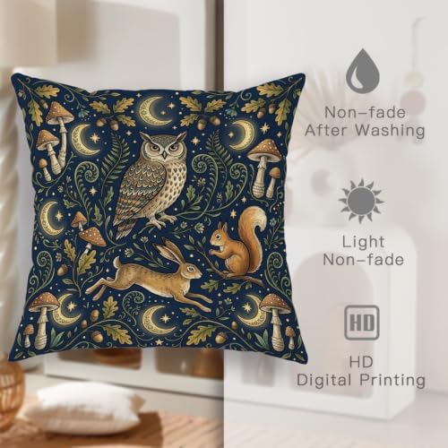 Fanciful Forest Animal Woodland Animals Throw Pillow Covers 18x18 Set