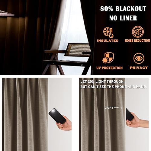 Kayne Studio Mocha Tan Velvet Pinch Pleated Back Tab Curtains 95 Inch