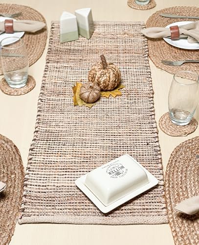 Chardin home Natural Jute Table Runner, 13x36 Inch
