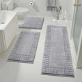 Pauwer Bathroom Rugs Sets 3 Piece, Microfiber Bath Mat Set, Light Grey