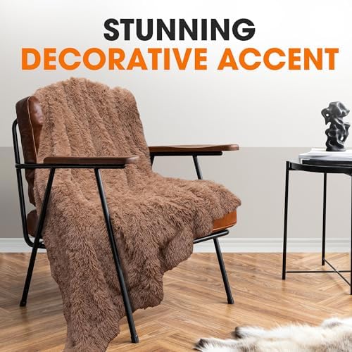 Cheer Collection Throw Blanket - Shaggy Hair Fluffy Blanket for Couch