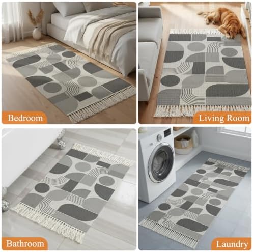 Bohemia Hallway Runner Rug 2'x5', Contemporary Minimalist Geometric