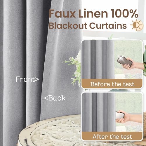 BGment Dark Grey Blackout Curtains for Living Room 96 Inch Long - 2
