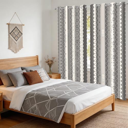 iTapnoom Boho Geometric Curtains 84 Inch Length for Living Room