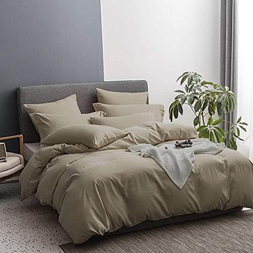 Bedding Duvet Cover Set Khaki Ultra Soft Cotton Hotel Collection Duvet