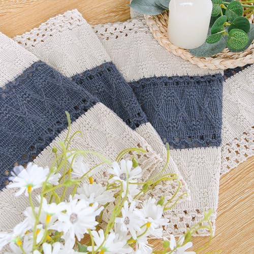 FEXIA Boho Table Runner for Home Decor 12x108 Blue Fall Rustic