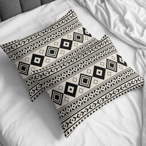 Boho Ethnic Tribe Duvet Cover Queen Size, Beige Zen Southwest Middle