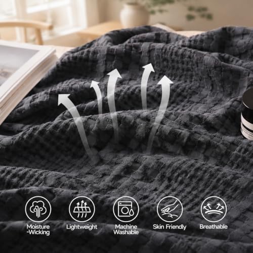 Ultra Soft Waffle Blanket for Bed, Queen Size 90"x 90"