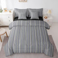 Erosebridal Gray Stripes King 7-Piece Comforter Set | Men Women Kids