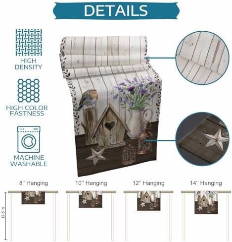 Floral Vases Table Runner 120 inches Long Vintage Birds Cages