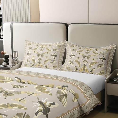 Erosebridal Butterfly 100% Cotton Bedding Set Queen Bohemian Floral