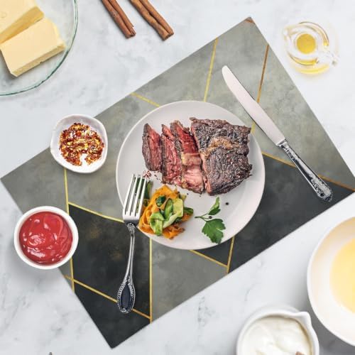 Diamond Placemats Set of 8 - Durable Soft Washable Table Mats,Grey