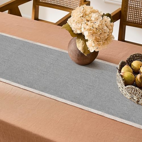 Hausattire Table Runner Cotton Frayed Boho 12x72 Inches | Fall Table