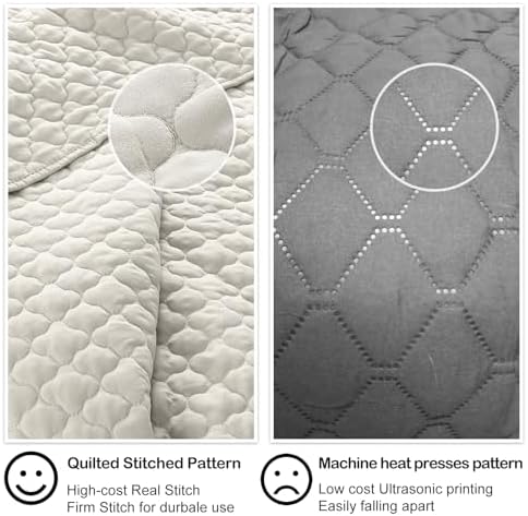 HORIMOTE HOME Quilt Set King Size Beige Bedspread, Modern Style