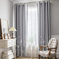 Melodieux Wheat Embroidery Room Darkening Linen Textured Curtains