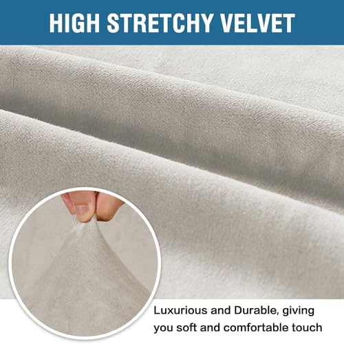 H.VERSAILTEX 1 Peice Stretch Velvet Sofa Covers for 3 Cushion Couch