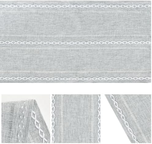 Artoid Mode Grey Rustic Cotton Linen Table Runner, Seasonal