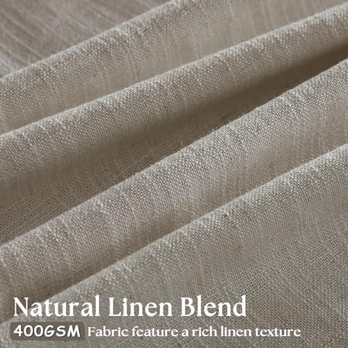 TWODRAPES Taupe Burlywood Pinch Pleated Linen Curtains 96 Inches Long