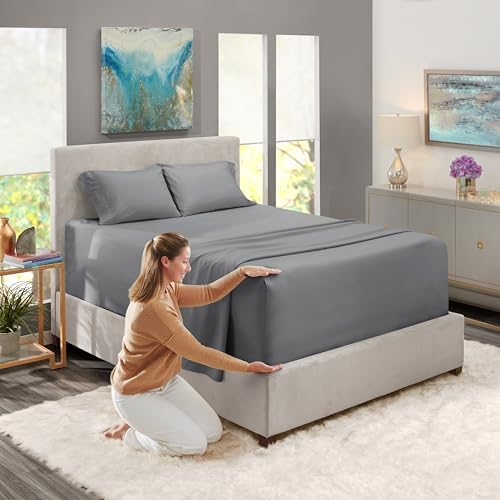 Nestl King Size Sheet Set, 4 Piece Extra Deep Pocket (18-24 inches)