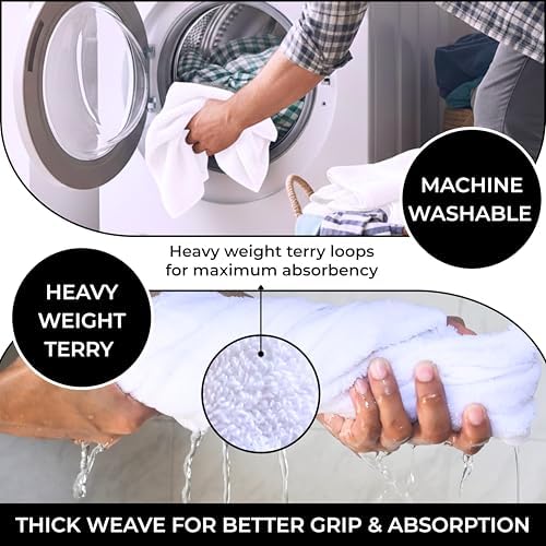 White 100% Cotton Bath Hand Towels for Bathroom - Thick Luxury Soft