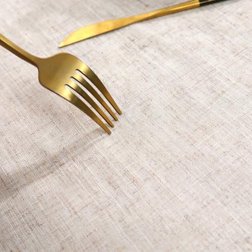 Round Tablecloth Water Resistant Beige Grey Table Cloths 70.8 Inch