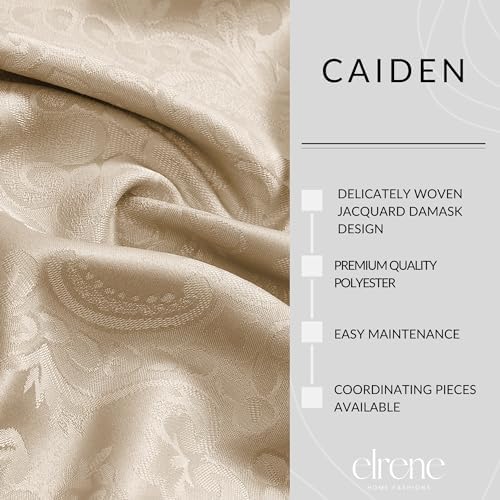 Caiden Elegance Damask Tablecloth, Taupe - 60" W x 84" L