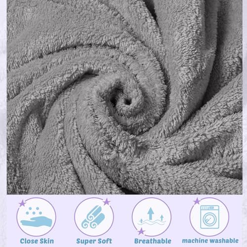 Chumia 6 Pack 30 x 30 in Hooded Baby Bath Towels, Grey/Beige/Purple