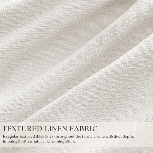 TWODRAPES Ivory White Pleated Blackout Curtains 120 Inches Long 2