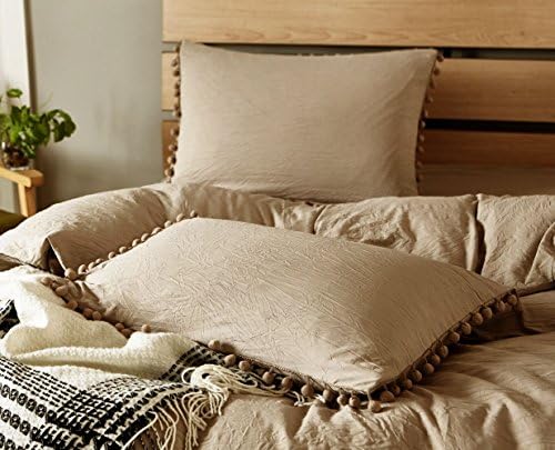 Luxury Quality Stone Washed Microfiber Taupe Duvet Cover King Size