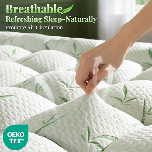 LIANLAM Mattress Topper,1200 GSM Cooling Mattress Pad,2In Extra Thick