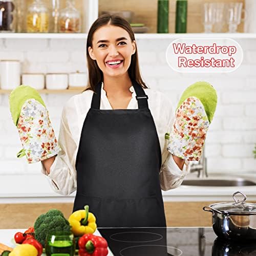 JaGely 24 Pack Bib Aprons with 2 Pockets Adjustable Bulk Kitchen