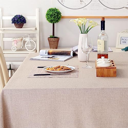 Faux Linen Tablecloths, Rectangular Tablecloth, Heavy Classic