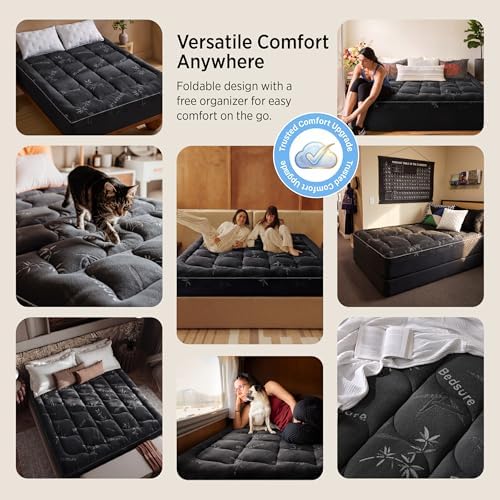Bedsure 2 Inch Queen Mattress Topper - Viscose Made from Bamboo
