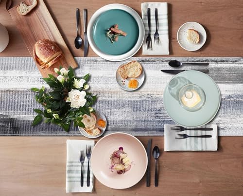 Emvency Table Runner and Placemats Set of 6, Abstract Gray Grey