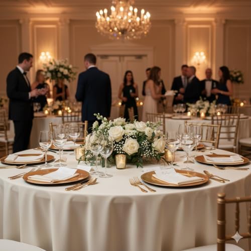 YOUR CHAIR COVERS - 90” Round Polyester Tablecloths for Restaurant