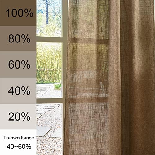 Valea Home Soft Burlap Look Natural Tan Rod Pocket Window Curtain