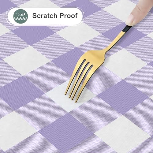 misaya Square Waterproof Vinyl Table Cloth, Flannel Backed Tablecloth