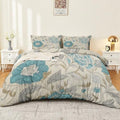 Microfiber Reversible Duvet Cover Full Size - Bohemian Style Flower