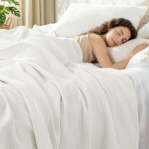 Exclusivo Mezcla 100% Cotton Waffle Blanket Queen Size for Bed