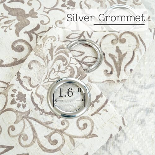 LAMIT Natural Taupe Linen Curtains for Bedroom 63 inch Length 2 Panels