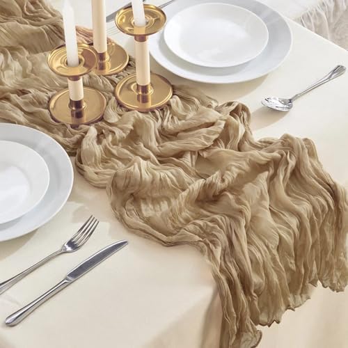 6 Pack 10FT Cheesecloth Table Runner 20 x 120 inch Long Boho Rustic